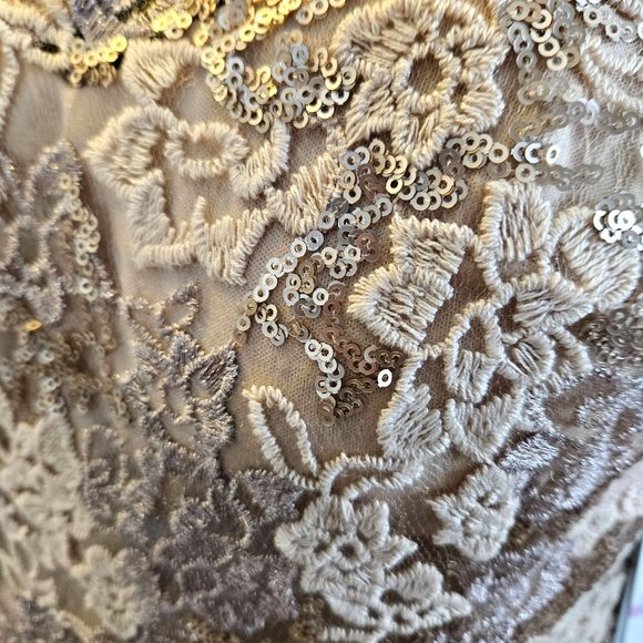 Alex Evenings Womens Elegant Pink Rose Sequined Zip Dress Party Wedding Size 6 - Picture 10 of 12